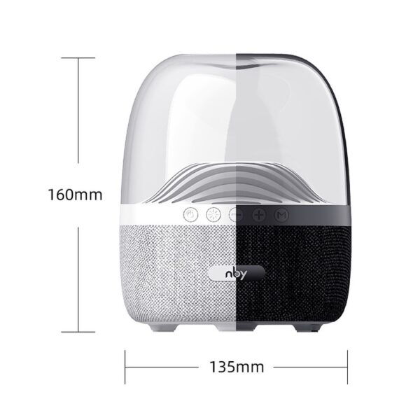 NBY® Portable bluetooth speaker three color led auto changing TWS stereo pairing night light led wireless speaker- Black - Image 2