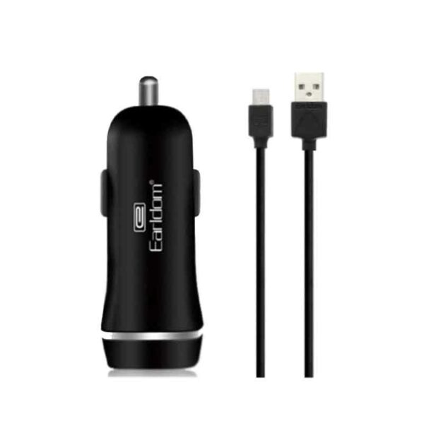 Earldom® ECO Dual USB With (Micro Cable) Fast Car Charger- Black