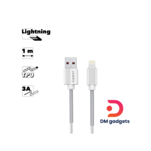 Earldom® USB to Lightning 3A Fast Charging & Data Steel Spring Cable 1M- White