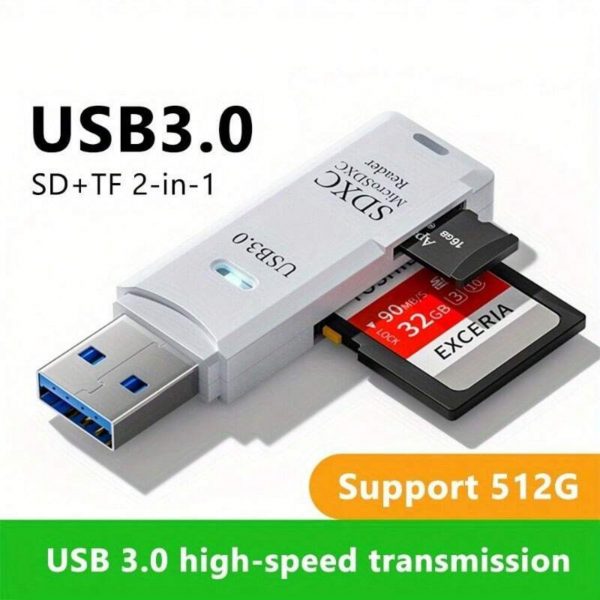 S-LEO® D5 Mini High Speed 2 In 1 Multi Card Reader USB 3.0 Micro SD TF Card Mem.