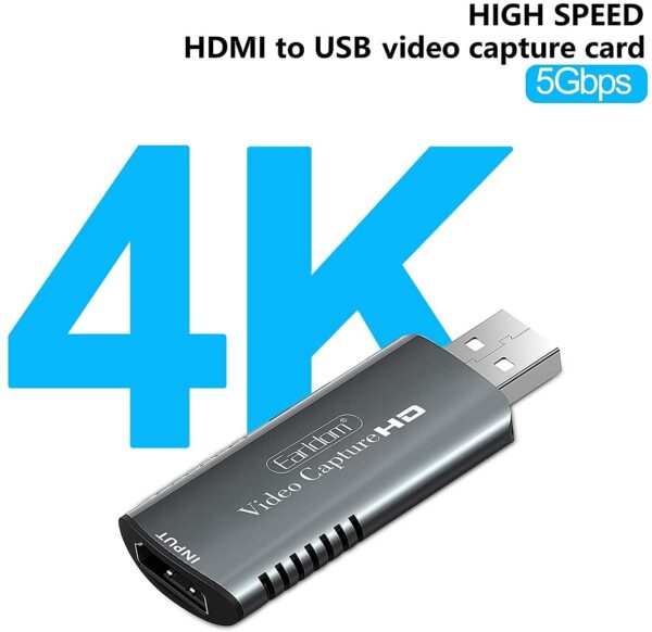 Earldom® 4K HDMI Video Capture Card, USB 3.0- Silver - Image 2