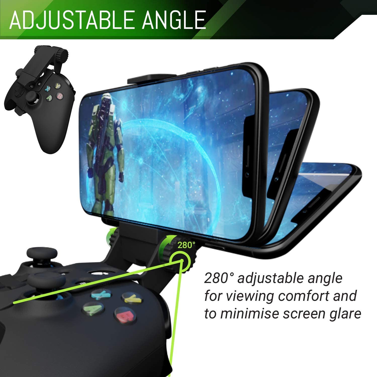 Orzly® Mobile Gaming Clip For Xbox One, Series X|S Controller (Officially licensed)- Black - Image 3