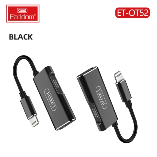 Earldom® Lightning + 3.5mm-Music & Charging 60Watt- Black