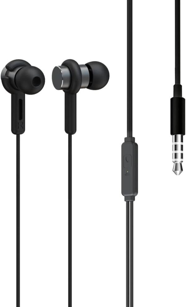 Earldom® ET-E57 Wired Stereo Earphone With Mic 3.5m jack - Black - Image 3