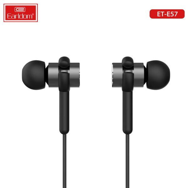 Earldom® ET-E57 Wired Stereo Earphone With Mic 3.5m jack - Black