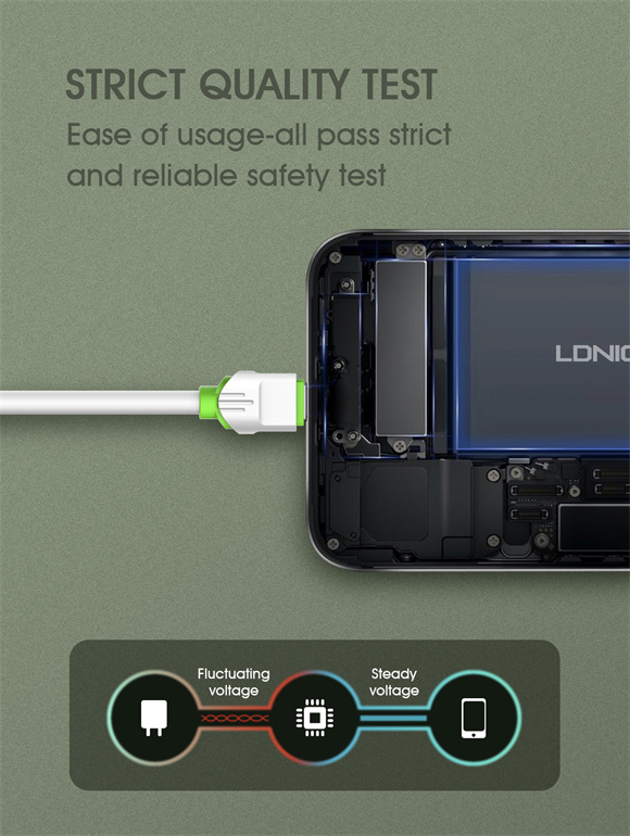 LDNIO® Keychain 3 in 1 USB Charger Cable Type-C 3.4a Fast Charge- White - Image 4