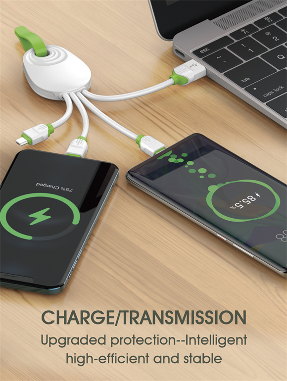 LDNIO® Keychain 3 in 1 USB Charger Cable Type-C 3.4a Fast Charge- White - Image 6