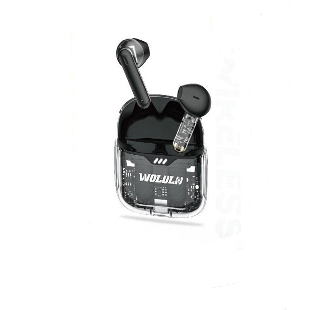 Wolulu® AS-50280 Bluetooth V5.3 True Wireless Stereo Earphone- Black Transparent