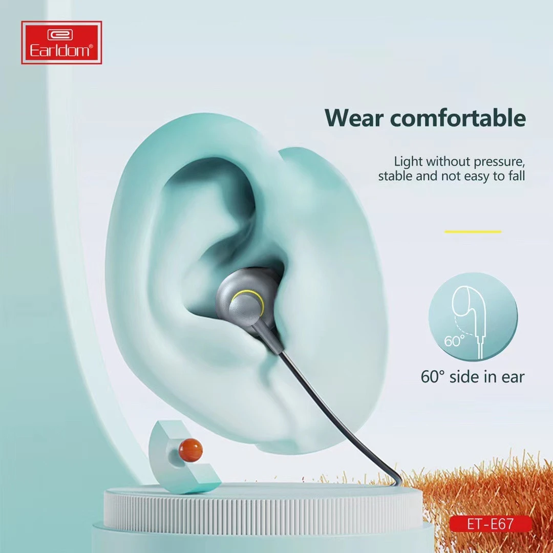 Earldom® ET-E67 Lightning Metal Wired Stereo Earphone– Gray - Image 4