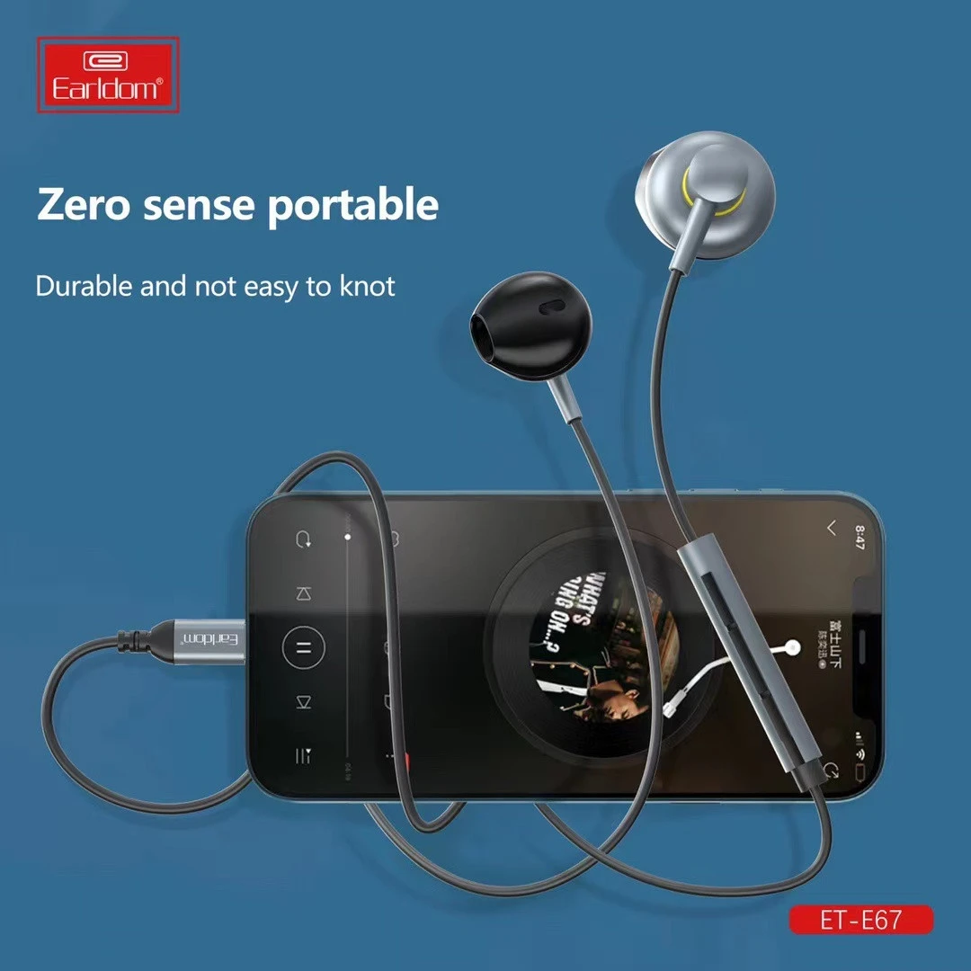 Earldom® ET-E67 Lightning Metal Wired Stereo Earphone– Gray - Image 6