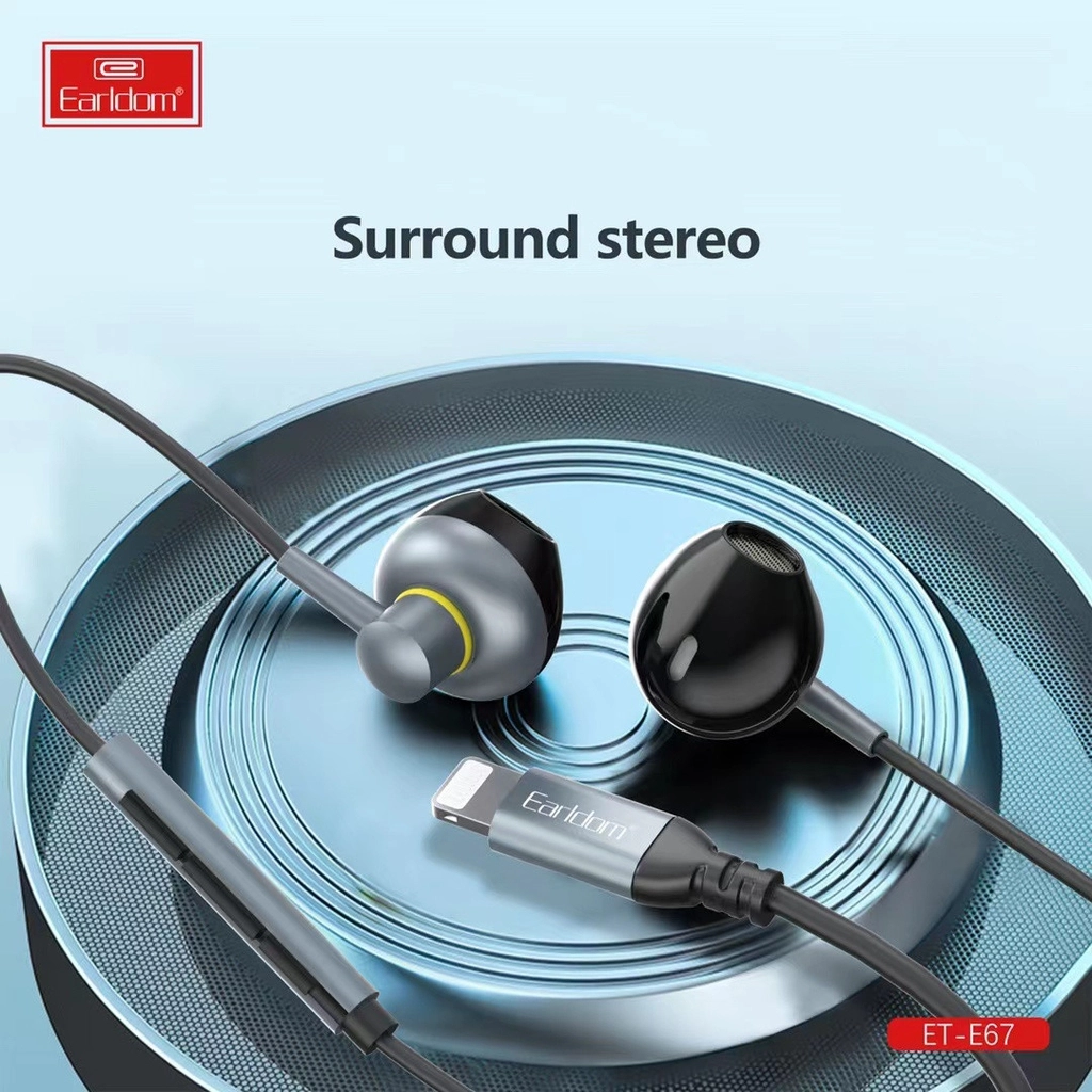 Earldom® ET-E67 Lightning Metal Wired Stereo Earphone– Gray - Image 5