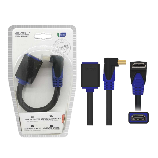 SGL® HDMI Male to HDMI Female 90 °Extension Cable- Black