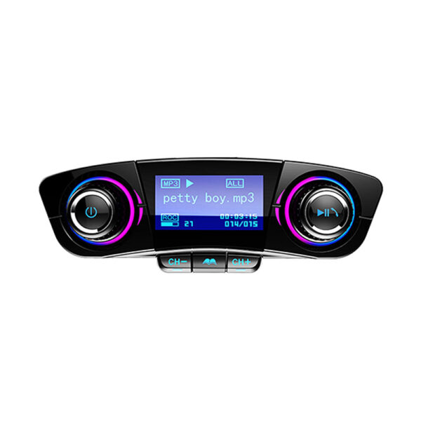 Earldom® Digital Display FM Transmitter Charger Bluetooth Player USB 5V/2.0A- Black - Image 2