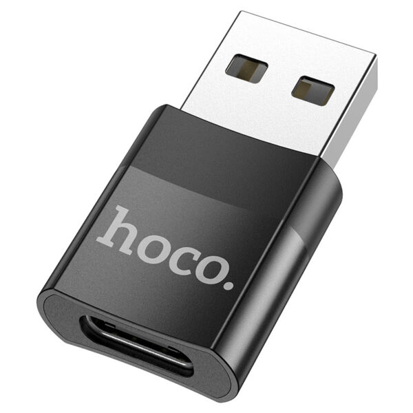 Hoco® USB to Type-C female adapter- Gray