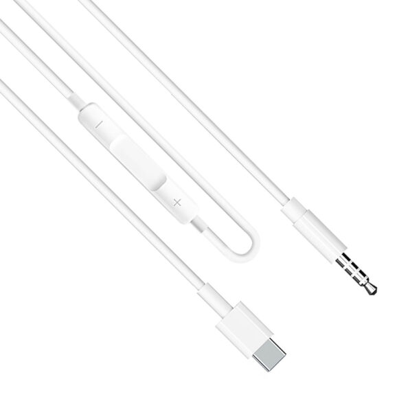 Earldom® AUX41 Type-C to Aux 3.5mm jack cable 1M- White - Image 2