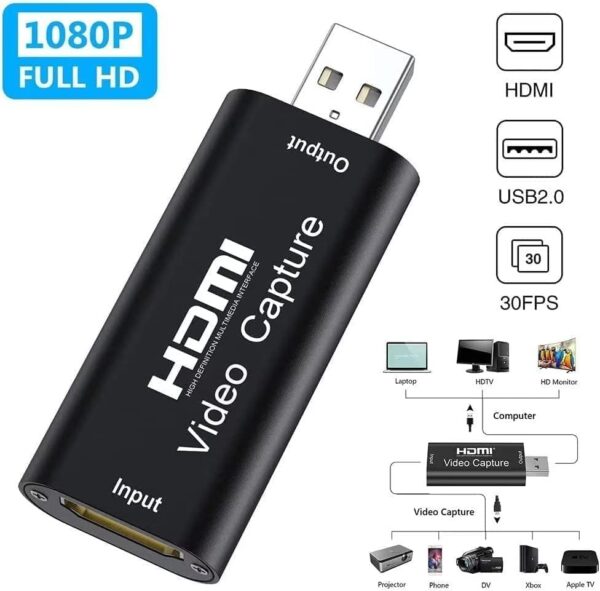 Hyclam® 4K/1080p-60hz HDMI Video Capture Card USB 2.0- Black - Image 3