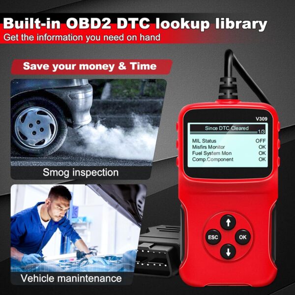 Ricokey® OBD2 Scanner Universal Wired Auto Engine Fault Code Reader CAN Diagnostic Scan Tool- Red - Image 7