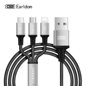Earldom® 3in1 2.4A Fast USB Cable 1.2M- Gray