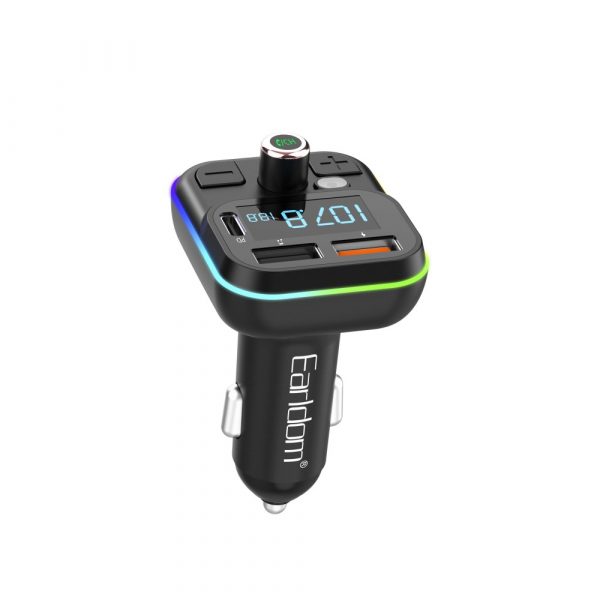 Earldom® M86 PD QC 18W 3.1A LED FM Transmitter Bluetooth Charger- Black