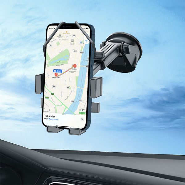 Earldom® Suction cup modern windshield car holder- Black - Image 3