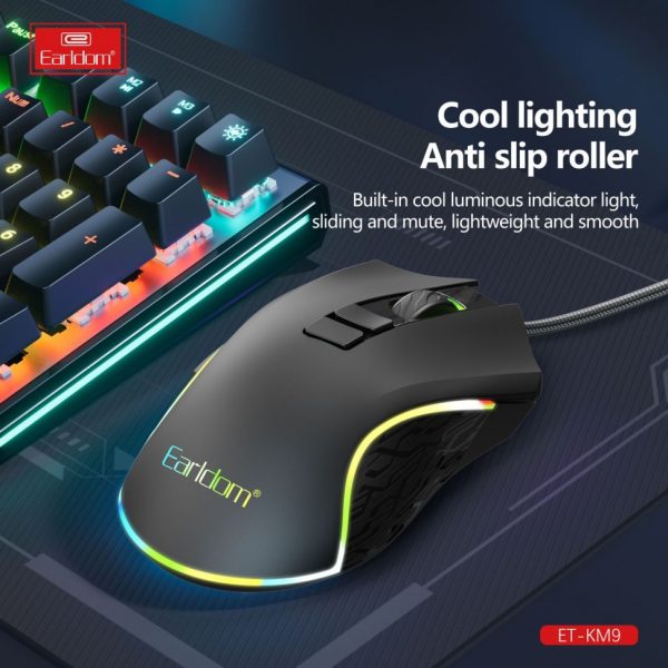 Earldom® ET-KM9 Wired RGB Gaming Mouse 7 Buttons- Black - Image 2