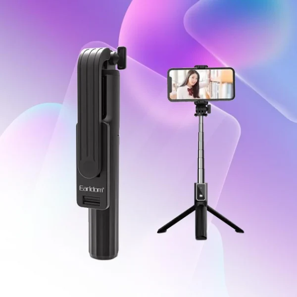 Earldom® ZP24 Multifactional Live Broadcast Foldable Selfie Stick- Black