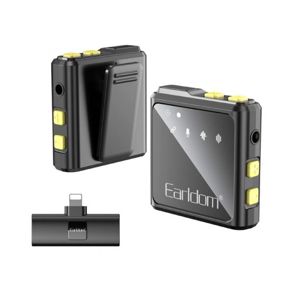 Earldom® Collar Clip Lightning Bluetooth Microphone- Black