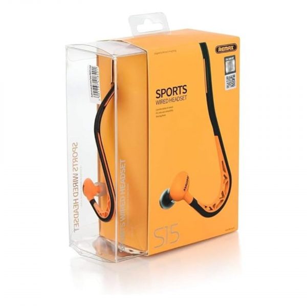 REMAX® S15 In-Ear Sports Sweat-proof Neckband Earphones Orange