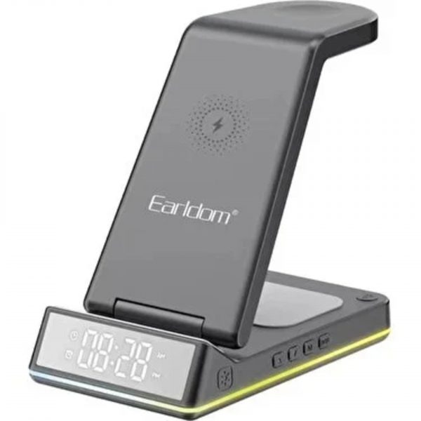 Earldom®ET-WC34 5in1 15W Digital Clock Magsafe Desktop Wireless Charging Stand