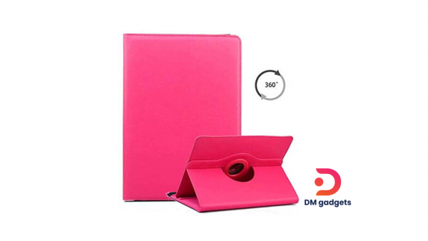 DM®10inch Tablet Case Cover - Universal Leather Stand Case Folio Cover Magic Leather 360° Rotating Case Fits for ALL 10" Inch & 10.1" Inch Android Tablets tab (Rose)