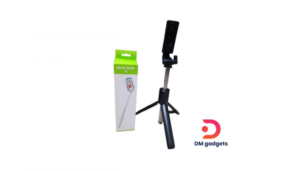 R1® Selfie Stick Bluetooth Tripod with Wireless Remote Control-Black