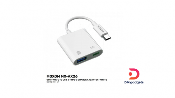 MOXOM® MX-AX26 OTG Type-C to USB & Type-C Charger Adapter White