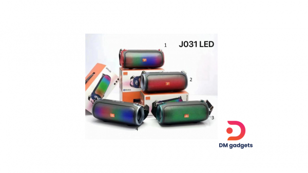 DM®J031LED Portable speaker RGB lights powerbank 18W PMPO USB/AUX-Silver