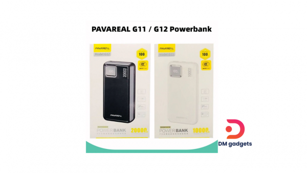 PAVAREAL® G12 Powerbank / PD 20W + QC3.0 Super Fast Charging / Digital LED Display-Black