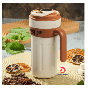 DM®650ml White-Brown Stainless Steel Travel Coffee Mug With Temperature Display
