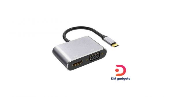 ENVISAOC®USB-C to VGA and HDMI Adapter 2 in 1