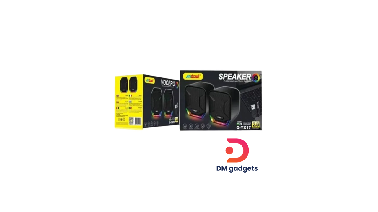 Andowl® Q-YX17 Computer Speakers 2.0 with RGB Lighting and Power 3W - Image 2