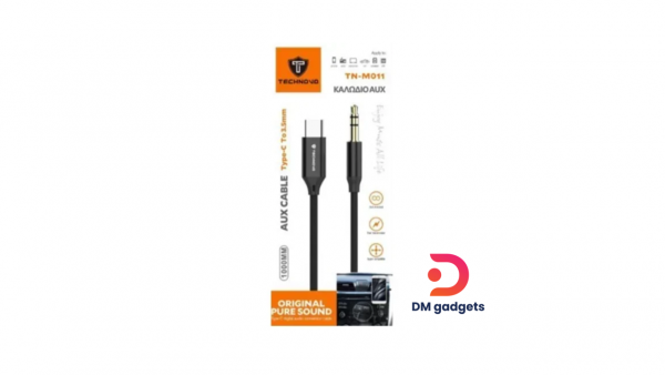 Technovo® TN-M011 AUX Cable Type-C to 3.5mm Jack male -1m Black - Image 2