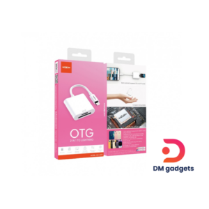 Moxom® MX-AX75 OTG 2 in 1 card slot SD/TF cards to lightning adapter-White