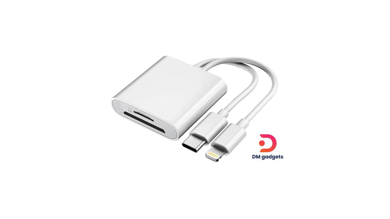 Totowood®2-In-2 Sd Card Reader for iPhone & Type C Supports SD&TF Card-White