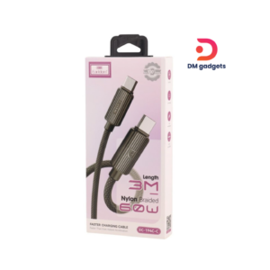 Earldom® Type C to Type C, 60W, fabric braid, (length 3m), black