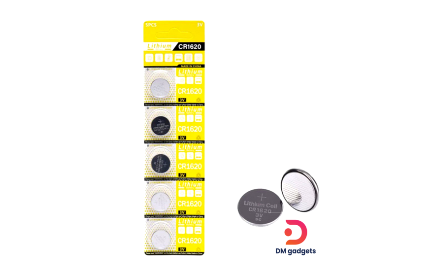 DM® CR1620 3V lithium high energy button battery Set of 5