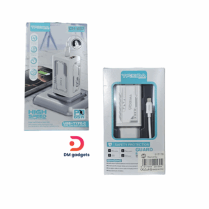 Treqa®CH-653 PD 65W Fast Charger – USB & Type-C (included iOS cable)-White