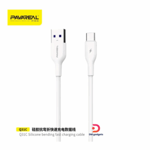 PAVAREAL®Q31C-2M Silicone Fast Charging Cable USB to Type C-200W - White