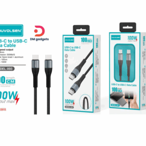 Kouvolsen®X93 Type-C to Type-C 100W 1m Fast Charge Data Cable - Black