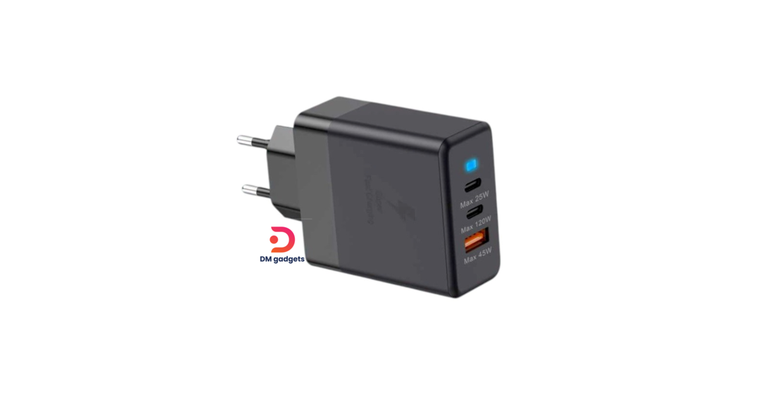 Kouvolsen®CX-180B 120W PD-QC 3.0 with 1 USB-A and 2 Type-C Ports-Black
