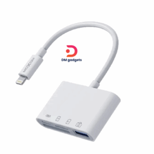 MOXOM®MX-AX51 OTG 4-in-1 To Lightning Card Reader for microSD, TF Card, USB 3.0 White