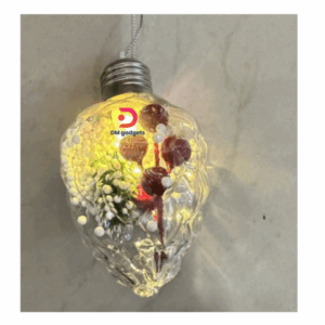 DM®8cm Clear Plastic Christmas Pine Ball Ornaments with Light X SET 3 PCS