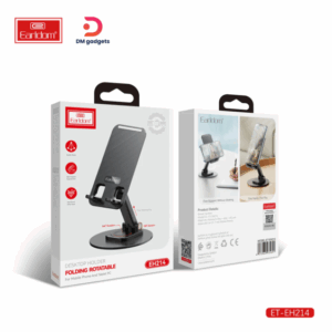 Earldom®ET-EH214 Folding 360°Rotatable Desktop Phone Stand - Black