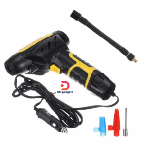 DM® 120W Portable Car Air Compressor Wired Inflator with LED Light - Black